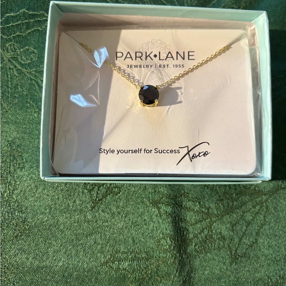 Park Lane Gold Necklace with Dark Pendant